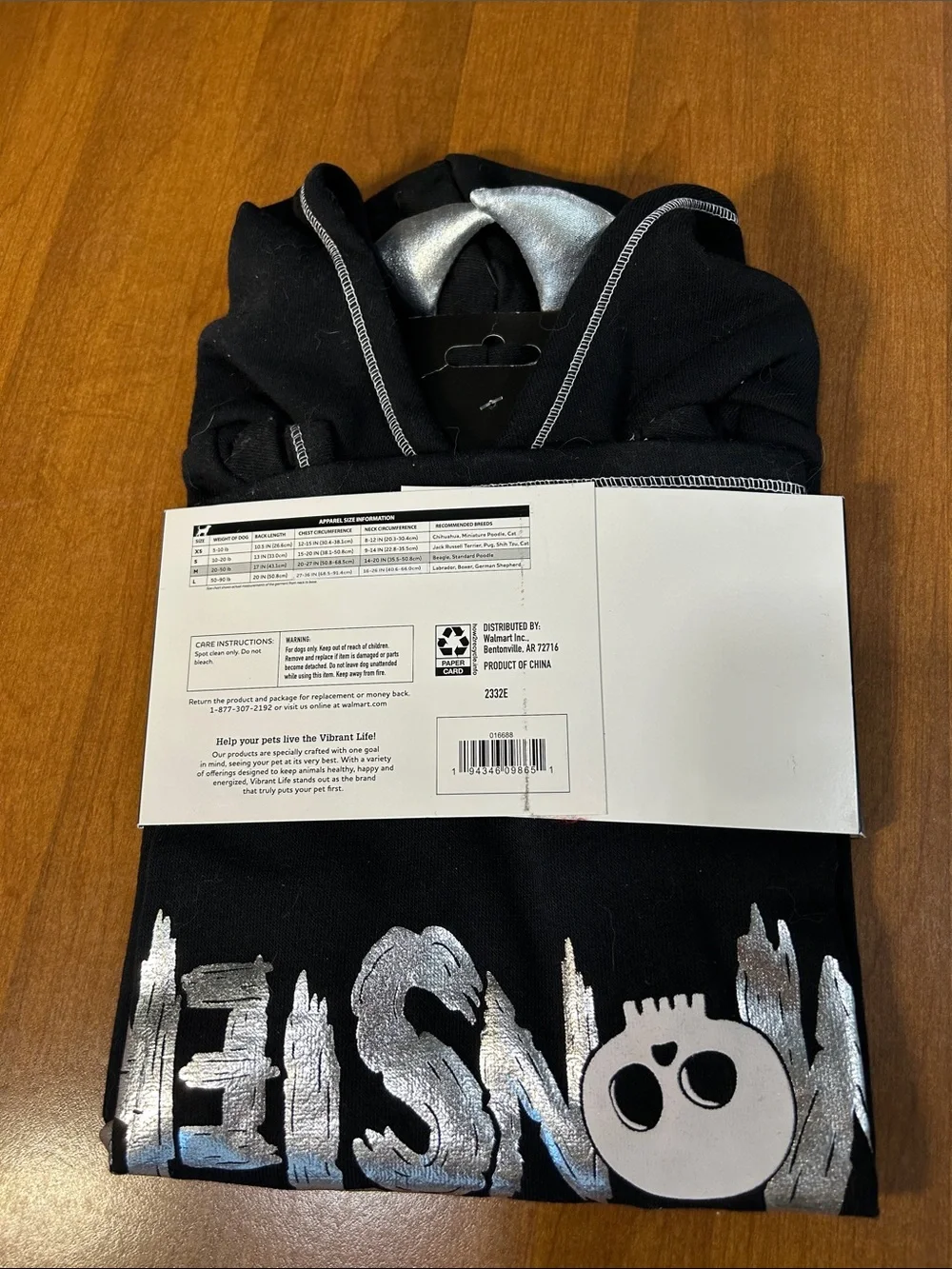 Vibrantlife Halloween Hoodie - Black with Metallic Silver Text